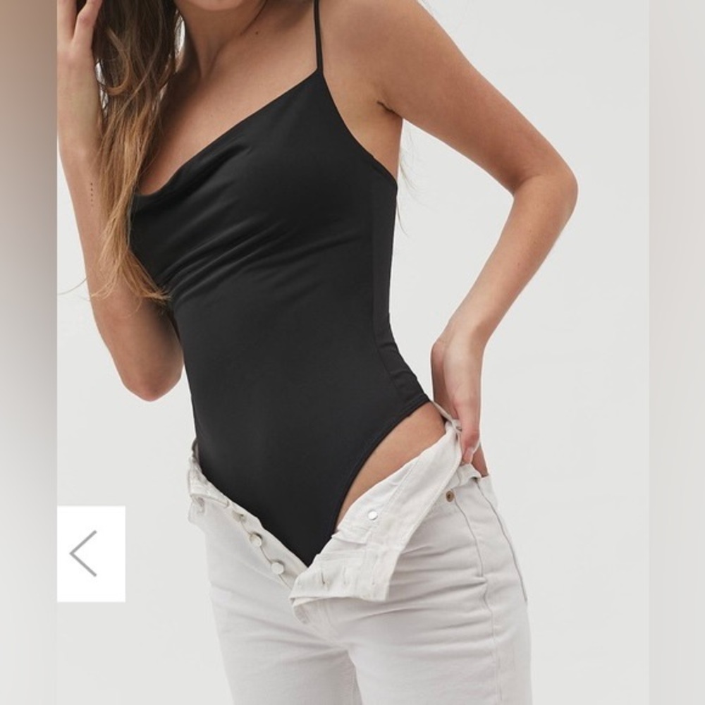 Out From Under - Black Cowl Neck Bodysuit (S)